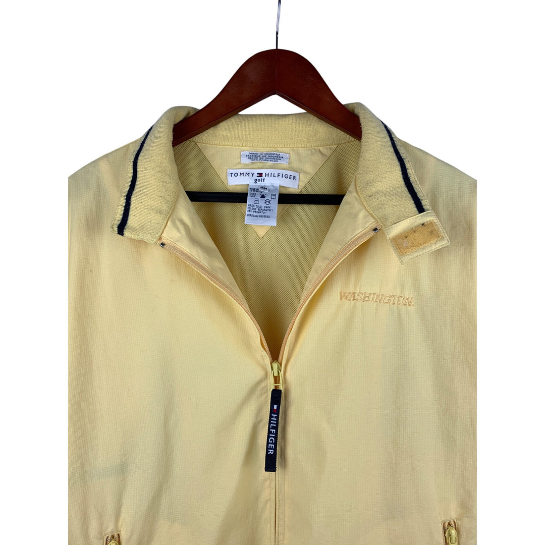 Tommy Hilfiger Golf Jacket Yellow Nylon Mens M Washington Design
