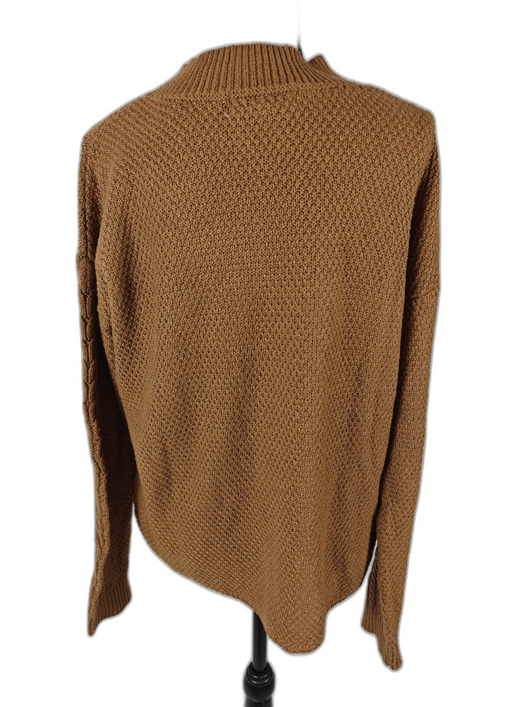 Women’s Pink Rose Cable Sleeve Sweater Brown Size XL