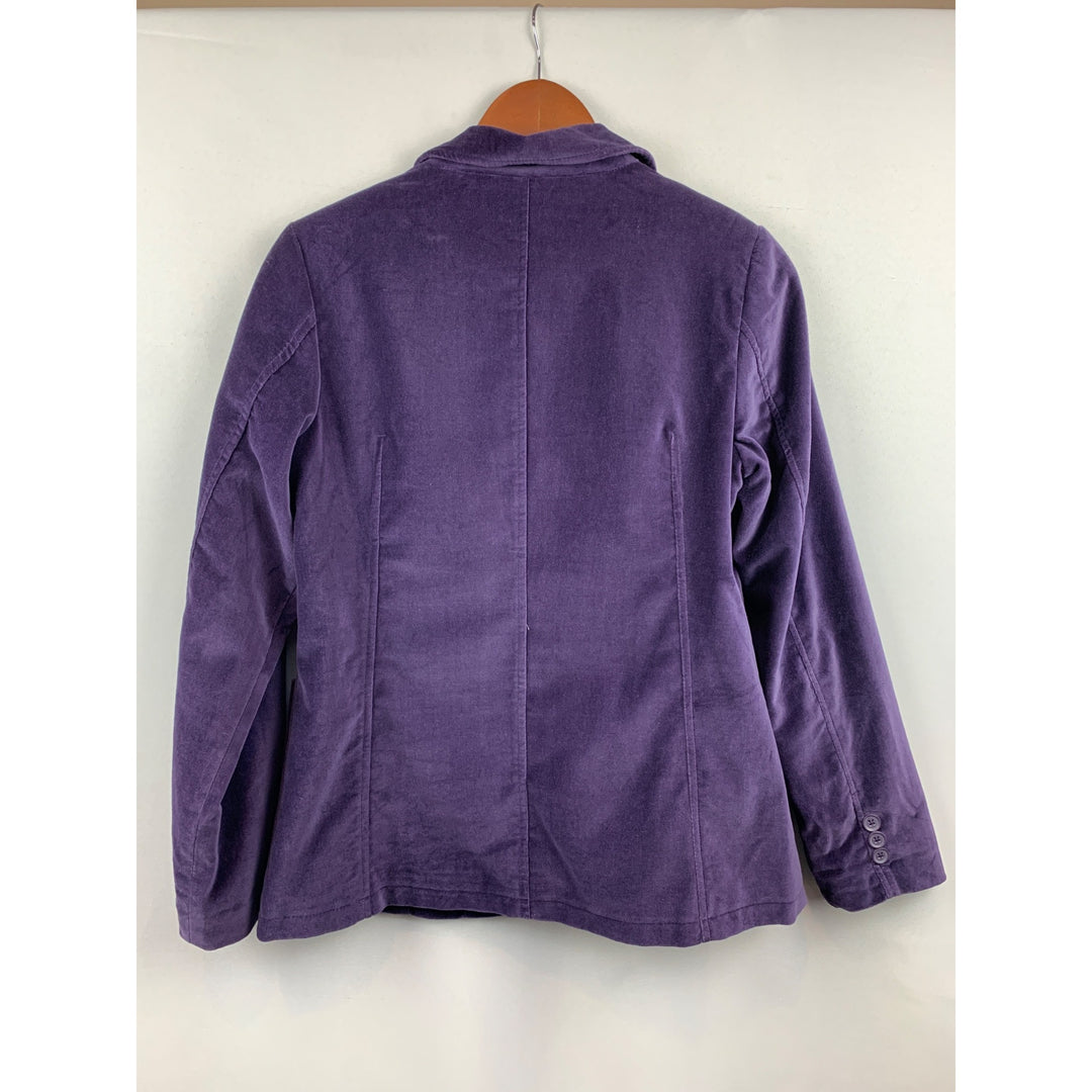 Denim & Co. Purple Corduroy Blazer XS 100% Cotton Shell