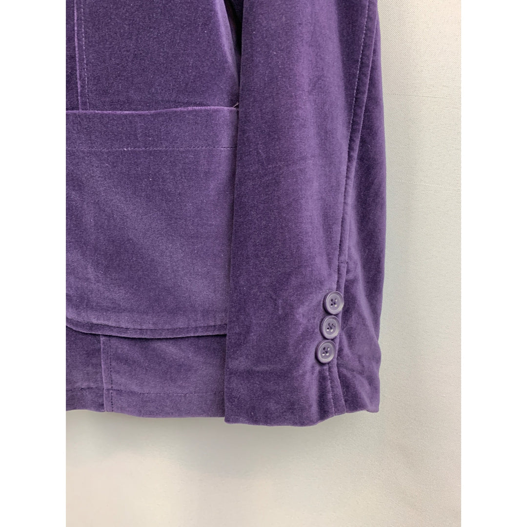 Denim & Co. Purple Corduroy Blazer XS 100% Cotton Shell