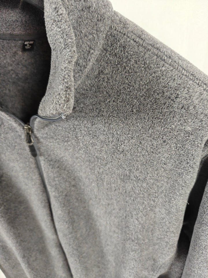 Men’s Uniqlo Full Zip Fleece Jacket Gray XL