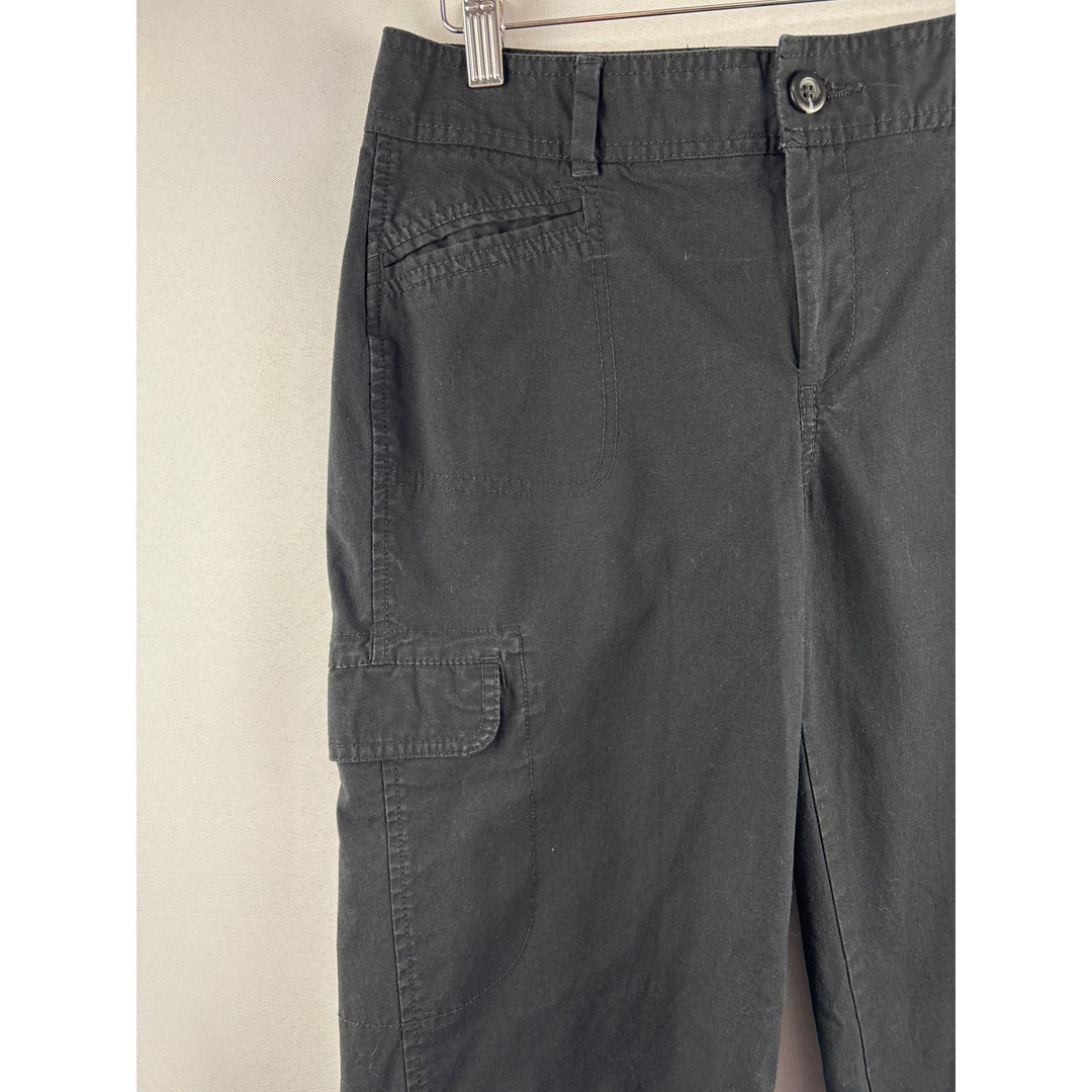 Dockers Womens Mid Rise Curvy Cargo Capris Size 6 Black