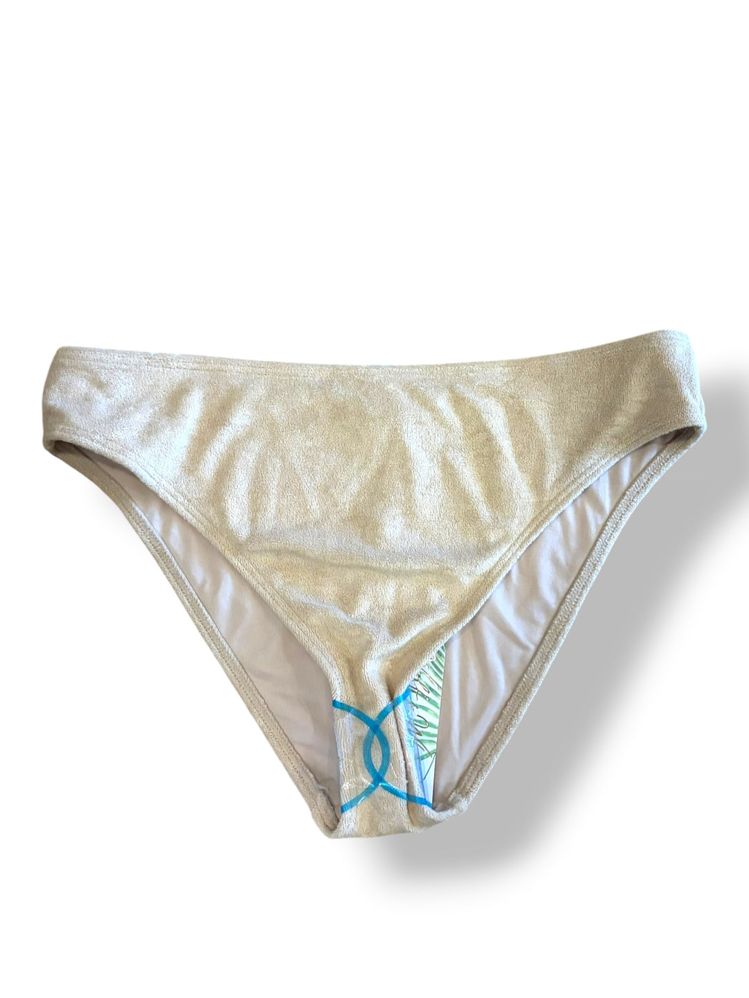 Wolf &amp; Whistle Beige Fuzzy Textured Bikini Bottom Size 10 NWT Coastal Beach