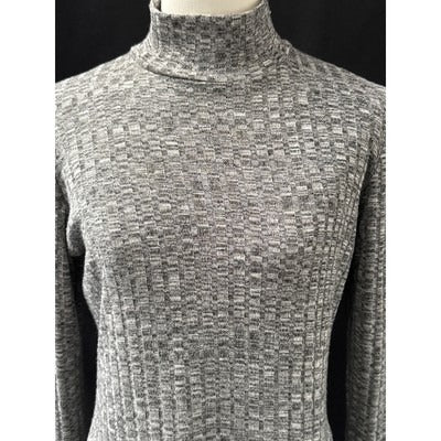 Women’s Kokoon Grey Stripe Textured Turtleneck Sz S