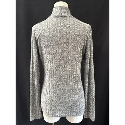 Women’s Kokoon Grey Stripe Textured Turtleneck Sz S