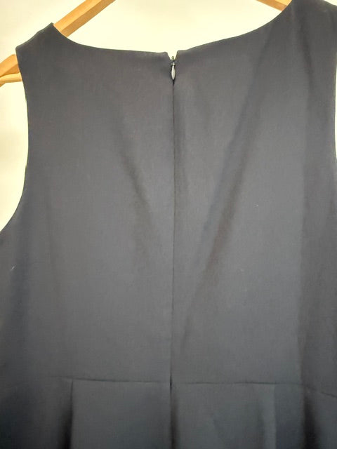 J.Crew 365 Sleeveless Black Faux‑Wrap Crepe Dress Sz14