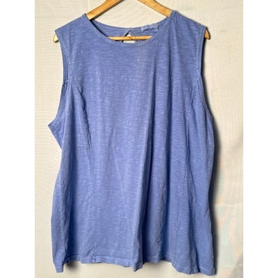 Fresh Produce Womens Sleeveless Cotton Top Blue Size XL