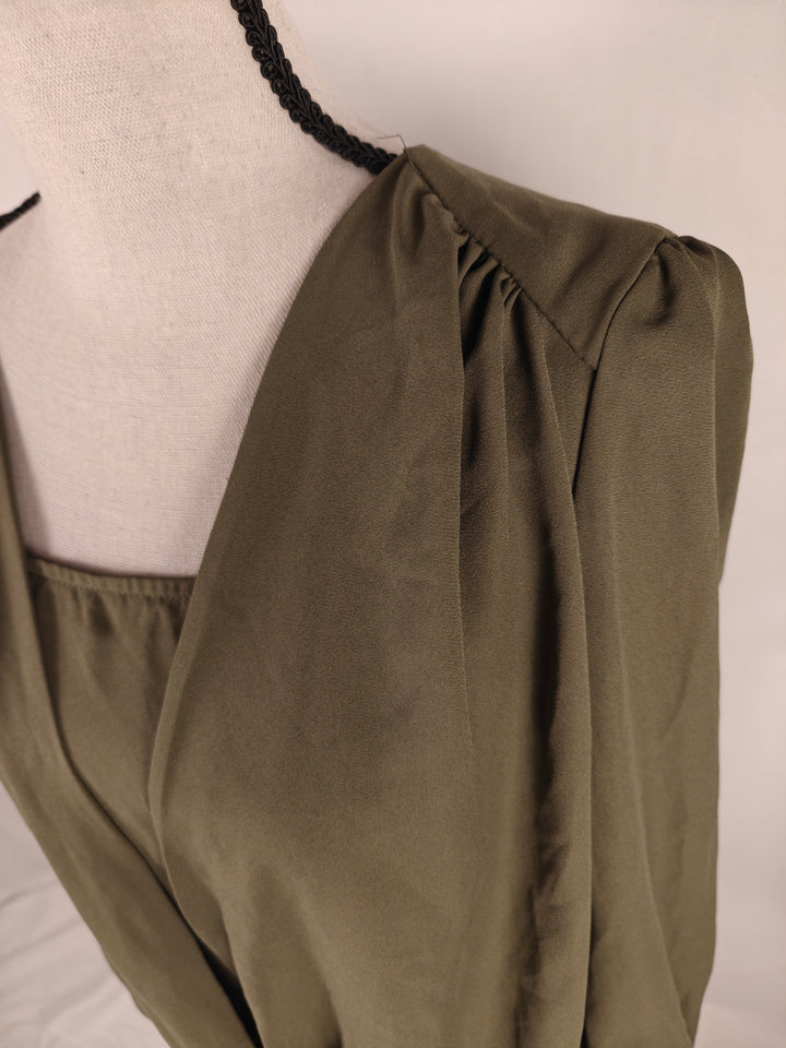 Women’s Cooper &amp; Ella Surplice Blouse Olive Green Size Medium