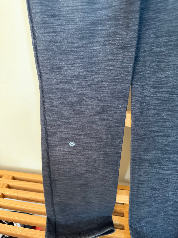 Lululemon Astro Pants Black Heathered Gray Neon Yellow Flare