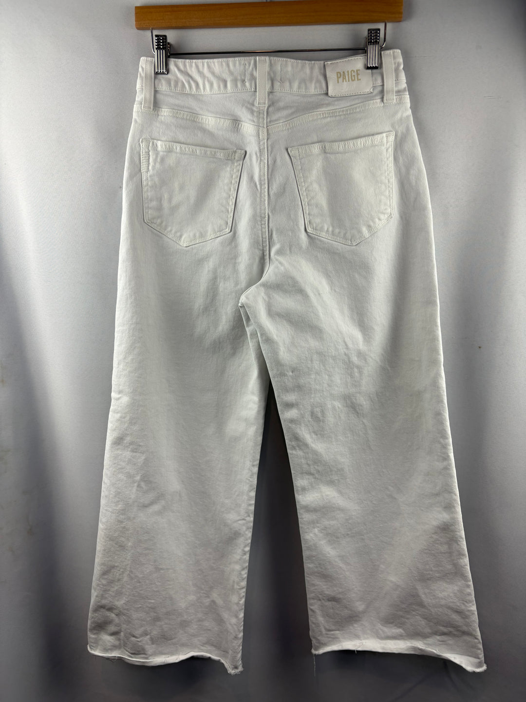 Women’s Paige Size 28 White Wide Leg High Waisted Jeans