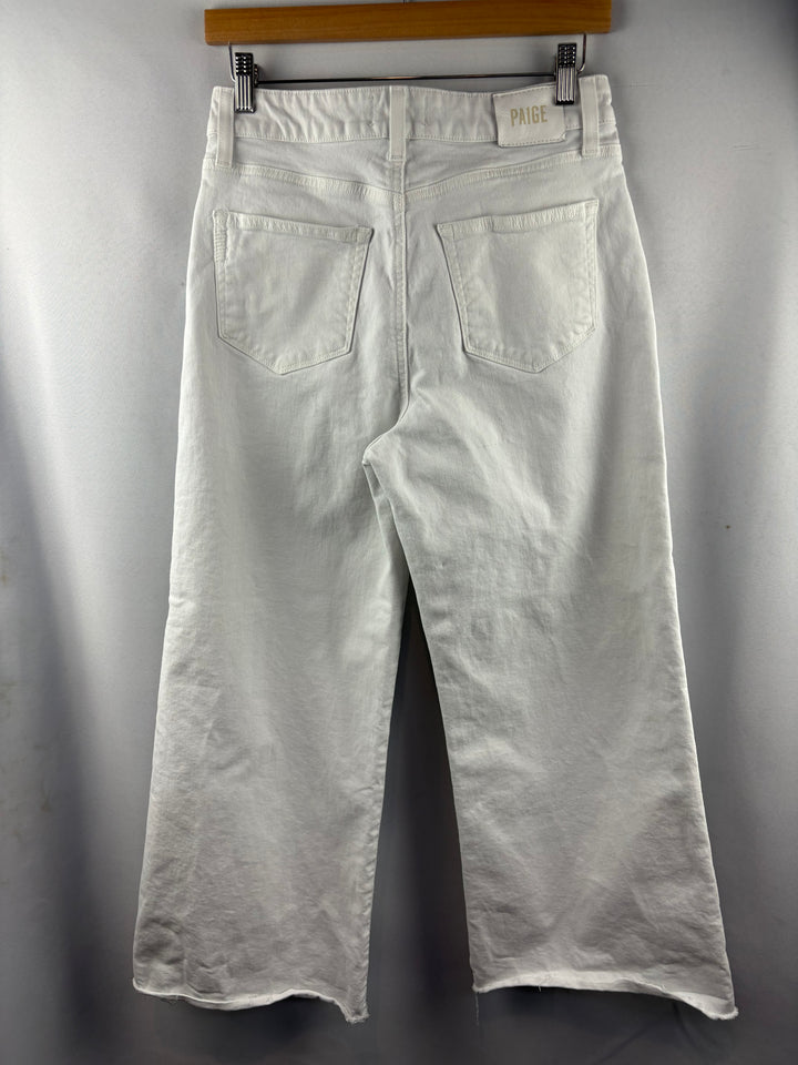 Women’s Paige Size 28 White Wide Leg High Waisted Jeans
