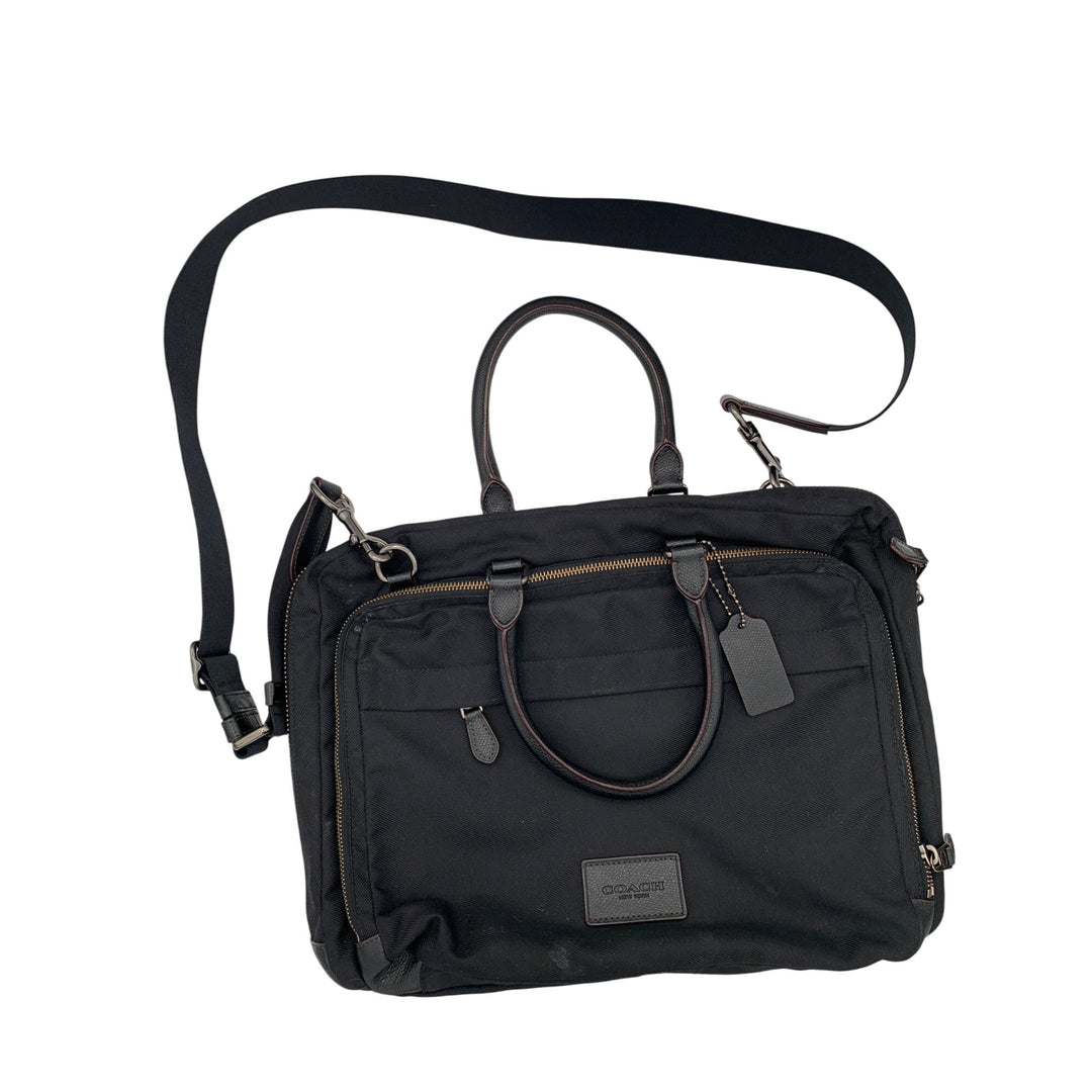 Coach Women’s Black Nylon Crossbody Bag With Leather Trim & Adjustable Strap