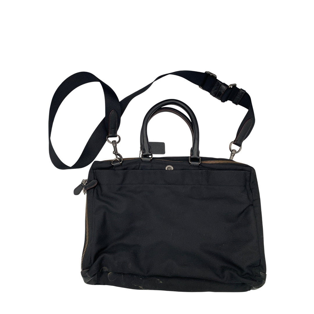 Coach Women’s Black Nylon Crossbody Bag With Leather Trim & Adjustable Strap