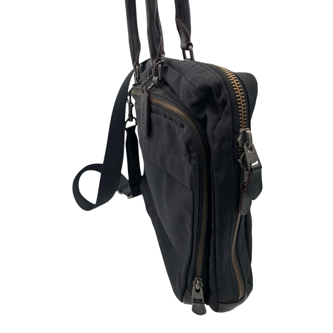 Coach Women’s Black Nylon Crossbody Bag With Leather Trim & Adjustable Strap