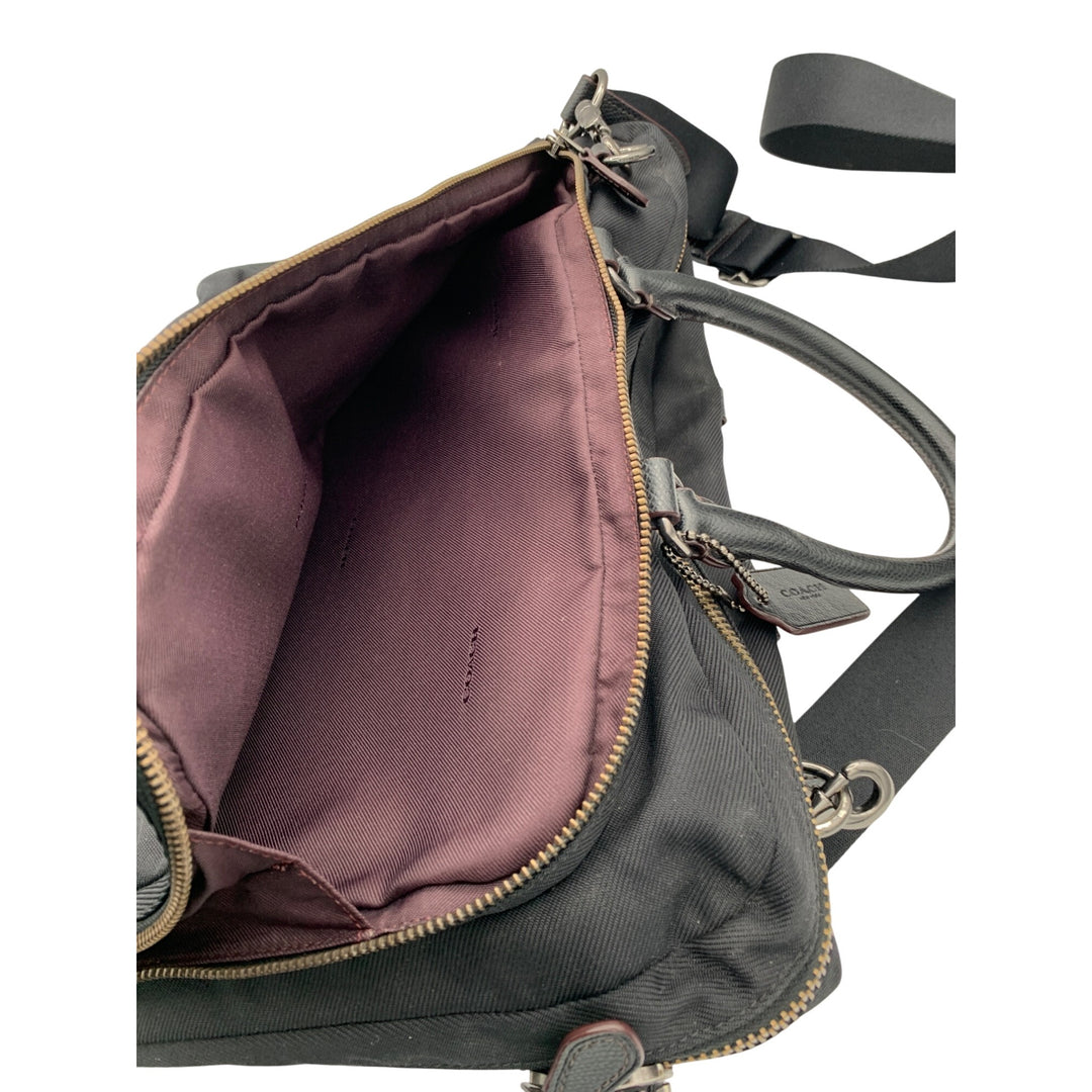 Coach Women’s Black Nylon Crossbody Bag With Leather Trim & Adjustable Strap