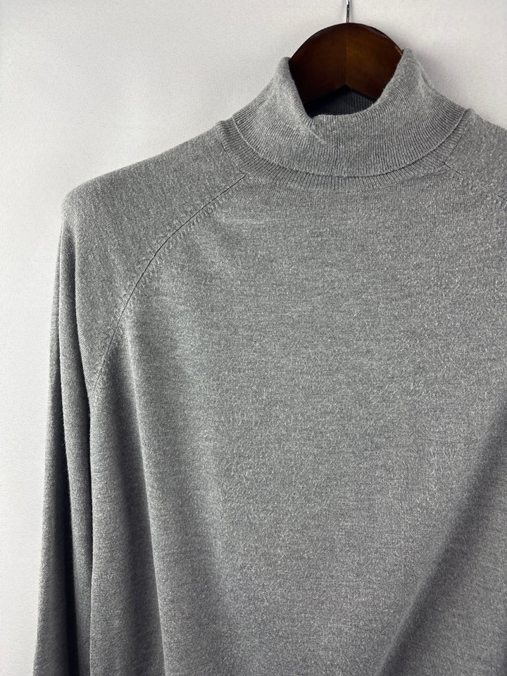Women’s Zara Large Stone Gray Turtleneck Sweater
