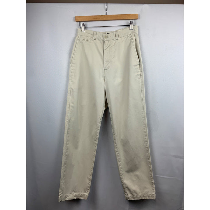 Dockers Mens Flat Front Khakis 40x32 Beige Cotton Trousers