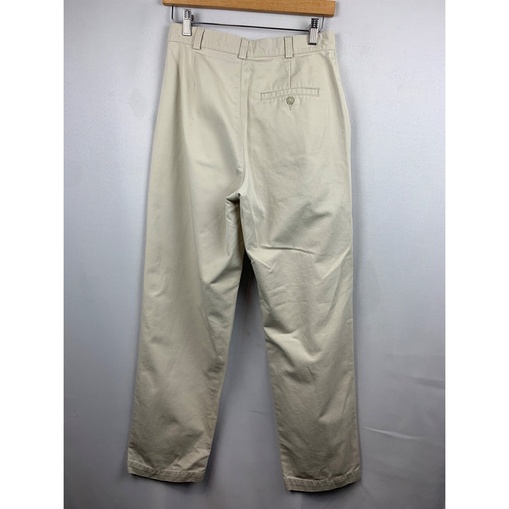 Dockers Mens Flat Front Khakis 40x32 Beige Cotton Trousers