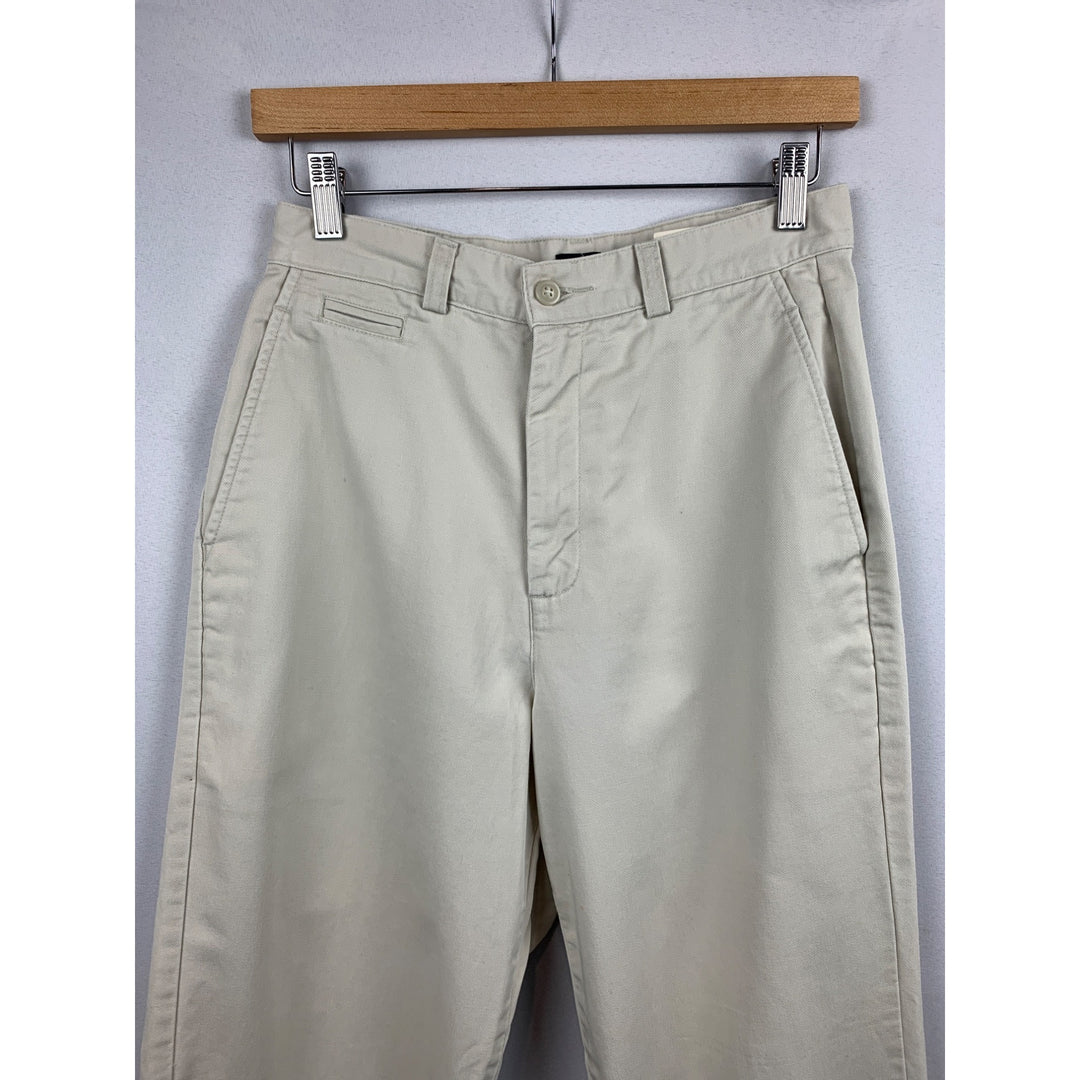 Dockers Mens Flat Front Khakis 40x32 Beige Cotton Trousers