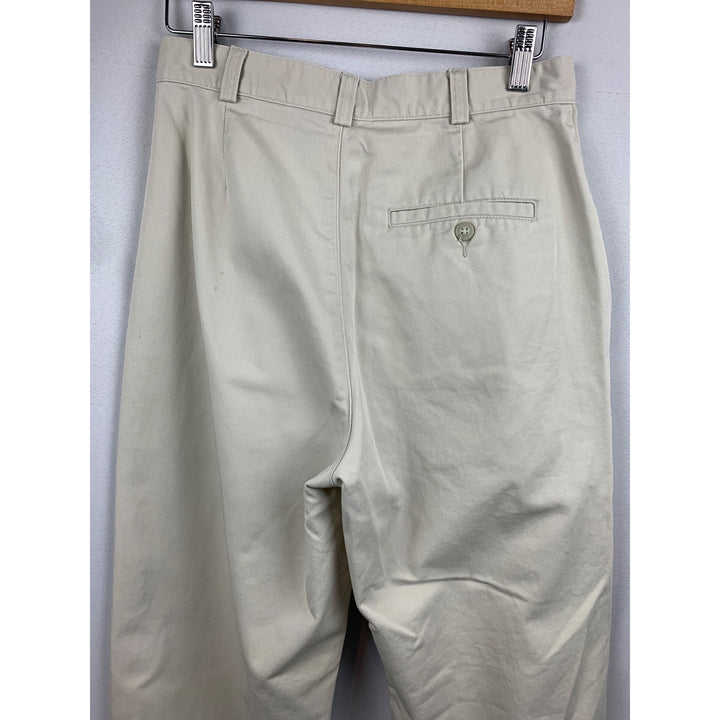 Dockers Mens Flat Front Khakis 40x32 Beige Cotton Trousers