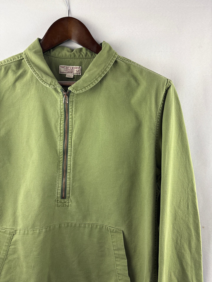 Men’s Wallace &amp; Barnes Medium Army Green Half-Zip Shirt