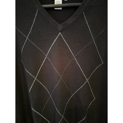 Men’s Geoffrey Beene XL V-Neck Argyle Long Sleeve Sweater