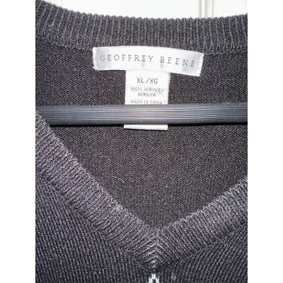 Men’s Geoffrey Beene XL V-Neck Argyle Long Sleeve Sweater