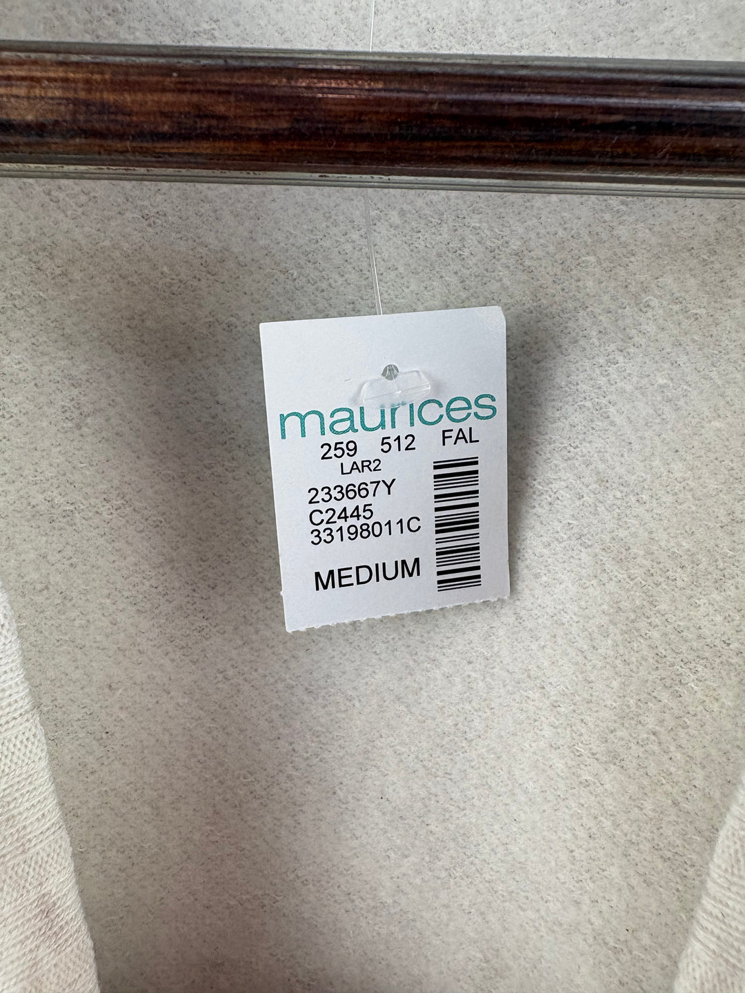 Women’s Maurices Medium Cream Crewneck w/ Multicolor Stripes