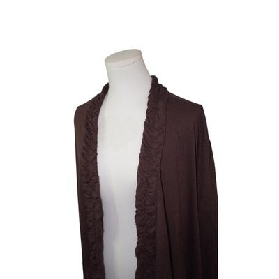 Women's Roaman's Brown Cotton & Polyester Blend Cardigan- Size 2X