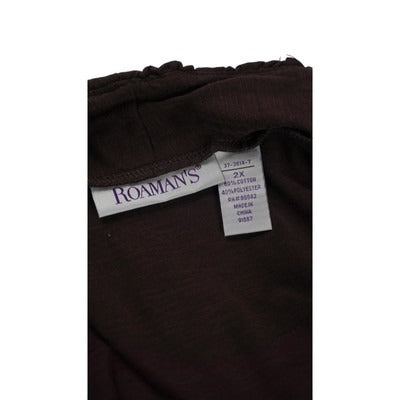 Women's Roaman's Brown Cotton & Polyester Blend Cardigan- Size 2X