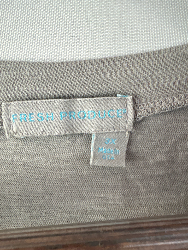 Women’s Fresh Produce Size 3X Heather Gray T-Shirt