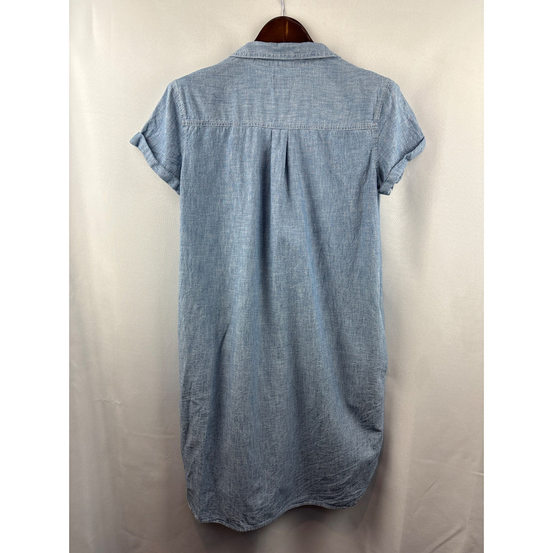 Women’s GAP Medium Light Blue Denim Midi Short Sleeve Dress