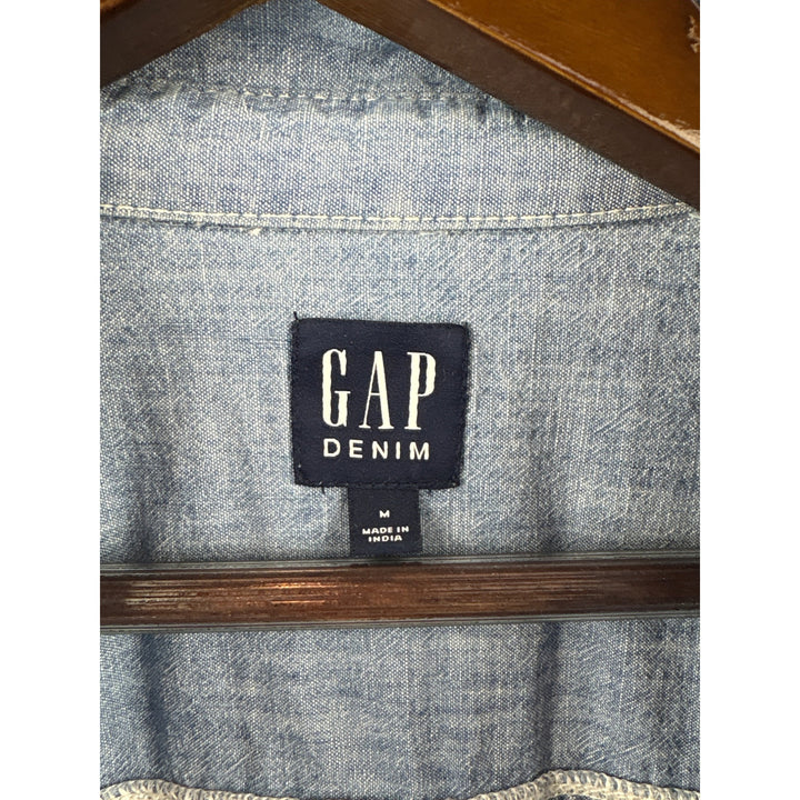 Women’s GAP Medium Light Blue Denim Midi Short Sleeve Dress