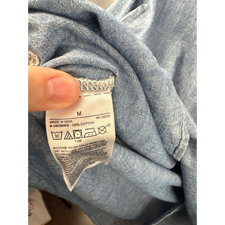 Women’s GAP Medium Light Blue Denim Midi Short Sleeve Dress