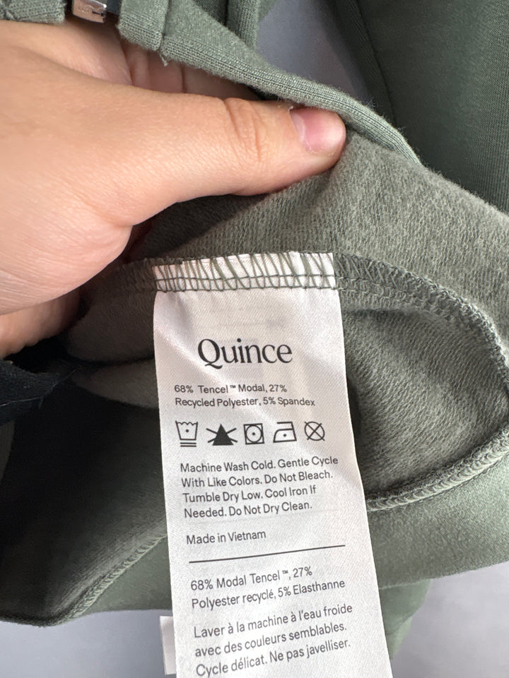 Women’s Quince Medium Olive Green Zip Hoodie