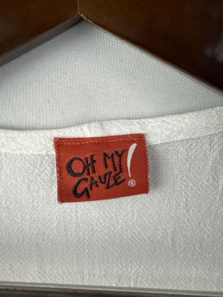 Women’s Oh My Gauze! XXL White Short Sleeve Blouse