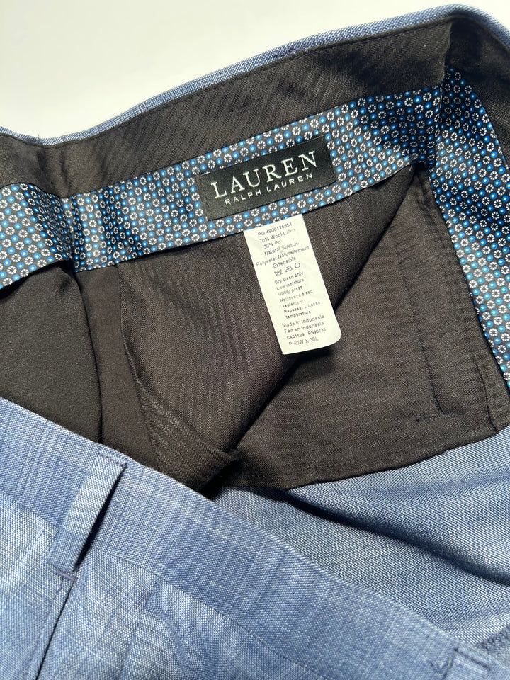 Lauren Ralph Lauren Men’s 46R Blue Wool Blend Two Piece Suit 40X30 Pant