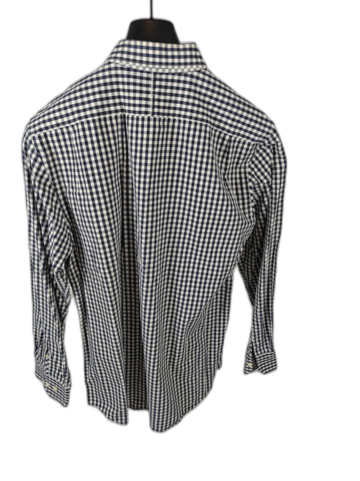 Men’s Banana Republic Dress Shirt Navy White Gingham Large