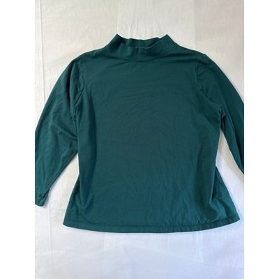 D&Co. Essentials Womens Long Sleeve Mock Turtleneck Top Size 2X Teal Cotton Blend Made In Vietnam