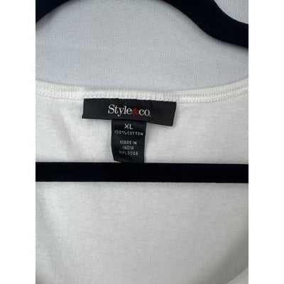 Women’s Style&Co Size XL White Tank Top with Ruffle Detail