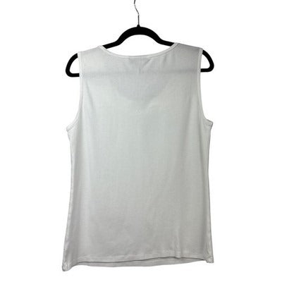 Women’s Style&Co Size XL White Tank Top with Ruffle Detail
