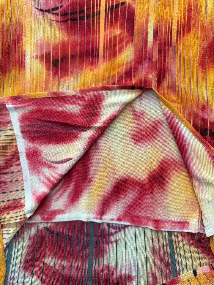 Christian Dior by John Galliano Abstract Print Knit Midi Skirt