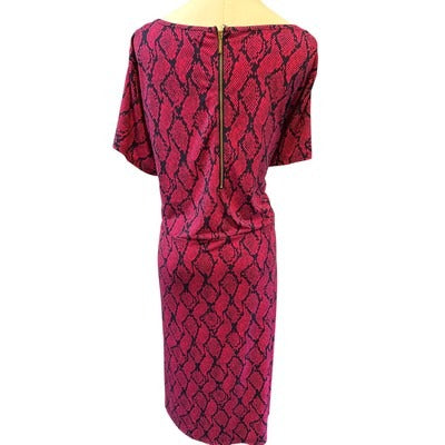 Women’s Michael Kors Pink Cap Sleeve Snakeskin Print Dress Sz 3X