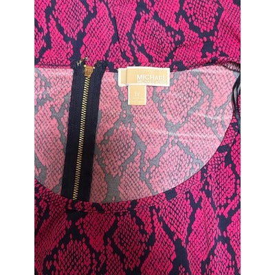 Women’s Michael Kors Pink Cap Sleeve Snakeskin Print Dress Sz 3X
