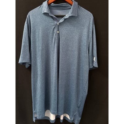 Callaway Mens Blue Textured Polo Shirt Size XL