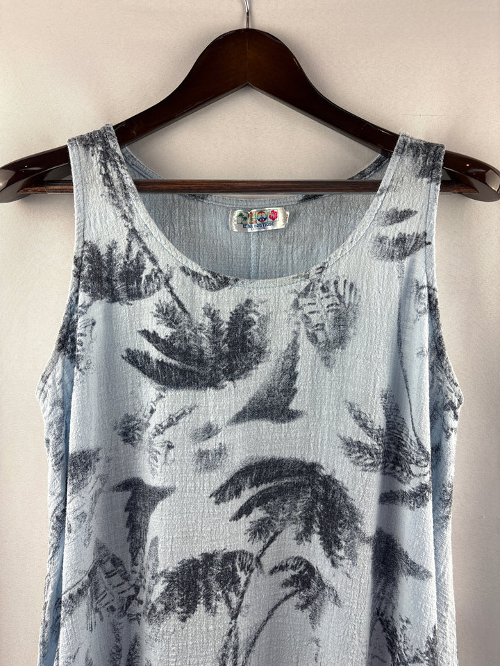 Women’s India Boutique One Size Pale Blue Palm Tree Dress