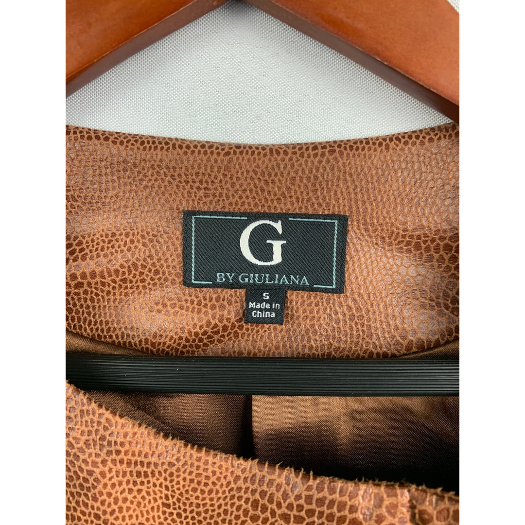 G By Giuliana Womens Faux Leather & Polyester Colorblock Jacket S