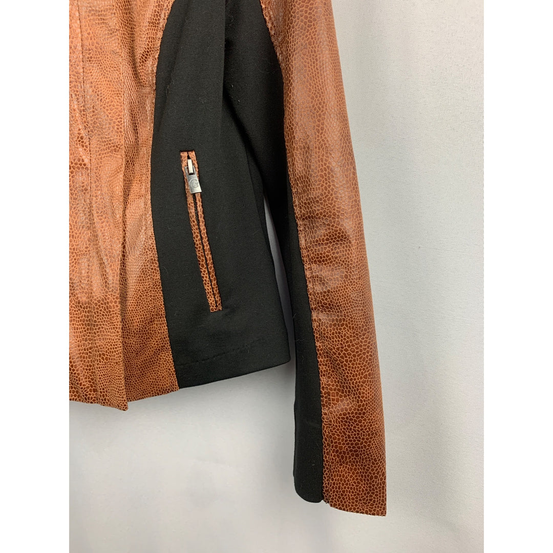 G By Giuliana Womens Faux Leather & Polyester Colorblock Jacket S