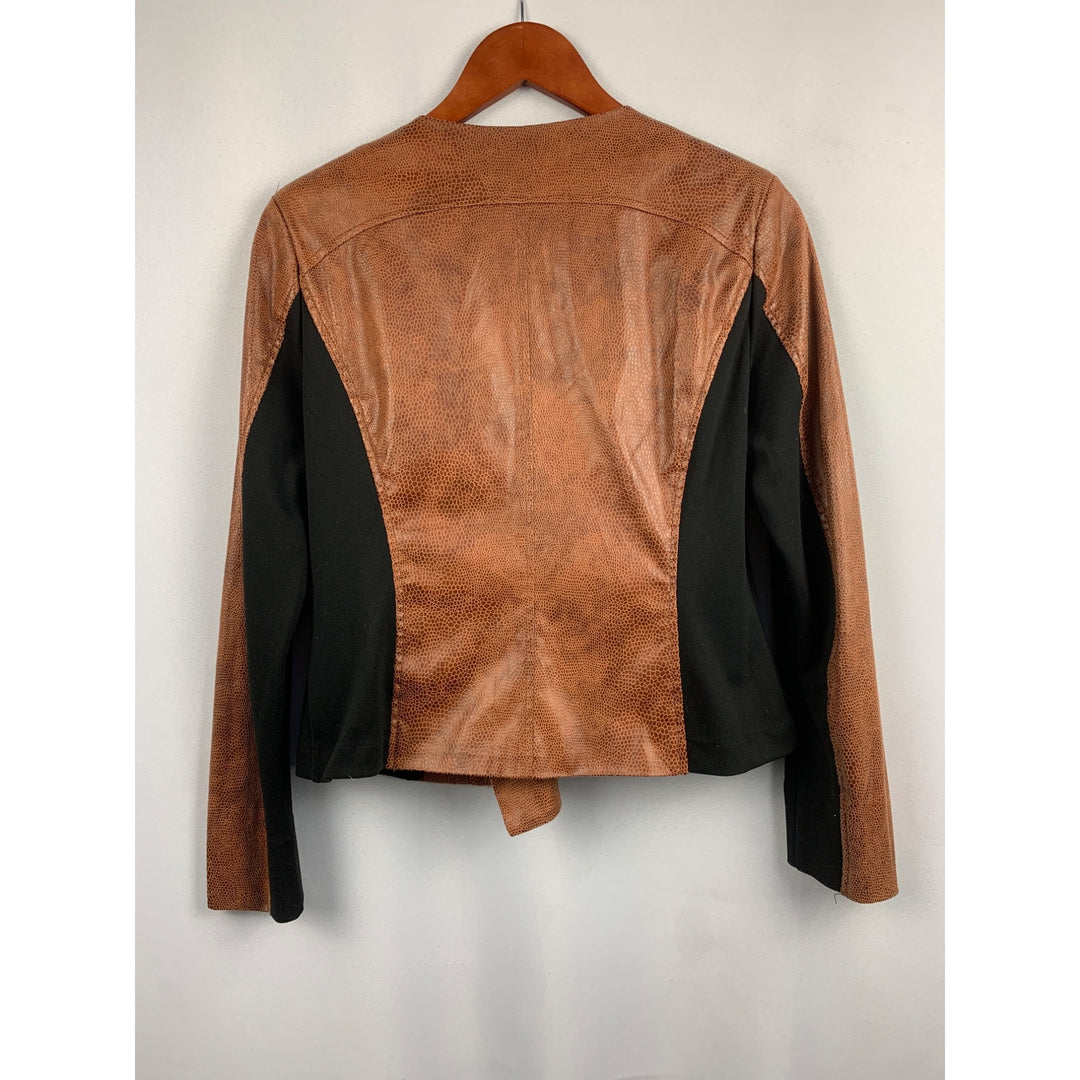 G By Giuliana Womens Faux Leather & Polyester Colorblock Jacket S