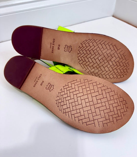 Cole Haan Grandseries Leather Sole Sandals – Neon Yellow Sz9.5B NWOT